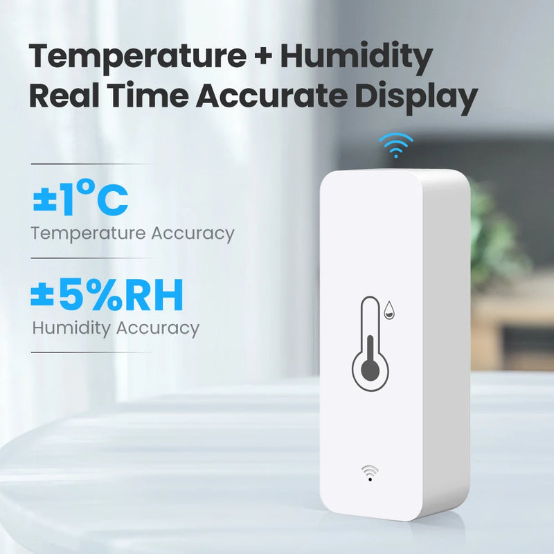 AVATTO Tuya WiFi Temperature Humidity Sensor，Indoor Hygrometer Temperature Sensor Humidity Meter Support Alexa Google Home