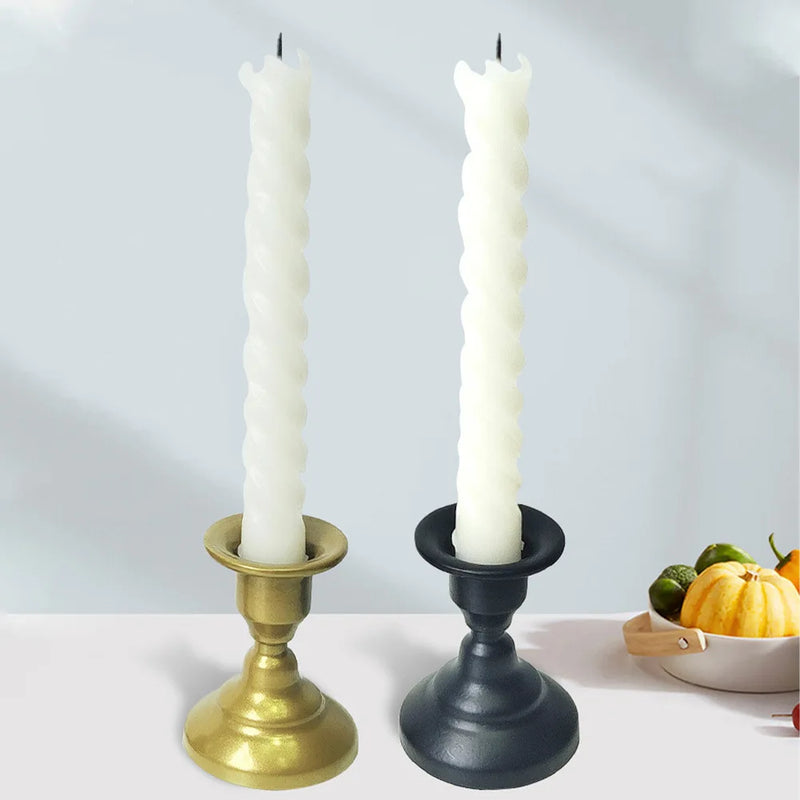 Dining Room Living Room Candle Holder Candlesticks 7.6x5.6x4.3cm Black Candle Holder Candlesticks Accessories Gold