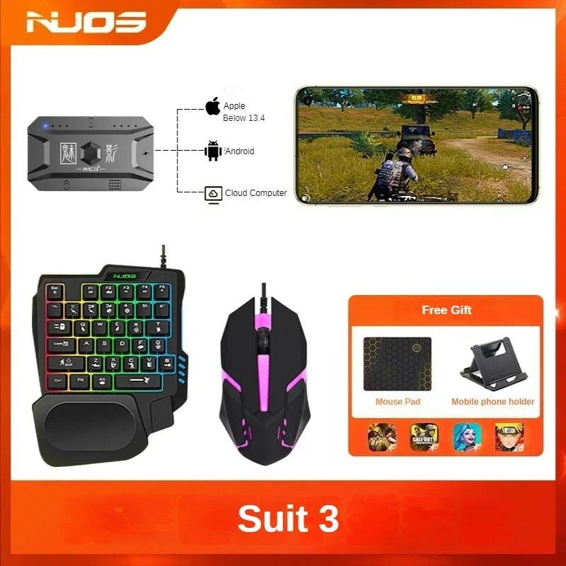 M1 Pro Mobile Game Controller 4 in 1 Mouse Keyboard Adapter Converter BT V5.0 Programmable Adapter Support IOS Android System