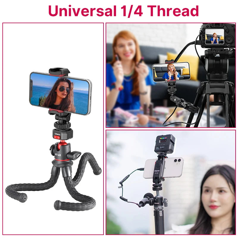 Ulanzi ST-06S Vertical Shooting Phone Mount Holder DSLR Camera Monitor Mount Tripod Mount Clamp for Smartphone Vlog Shooting