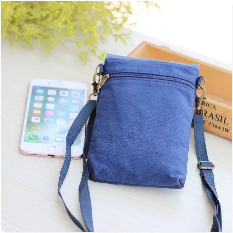 Canvas Women's Coin Purse Shoulder Crossbody Bag Brands 2024 Ladies Handbag Female Phone Wallet Money Pouch Carteira for Girls