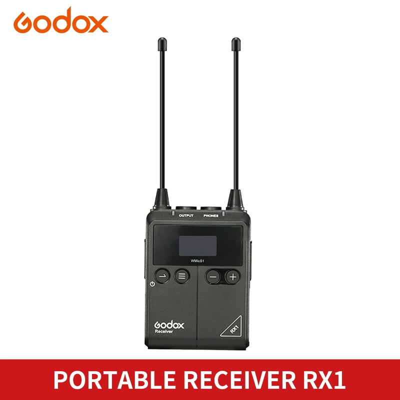 Godox WMicS1 Mic Kit Transmitter Receiver UHF Wireless Microphone System Distance Wireless Up To 100m For Sony Nikon Canon DSLR