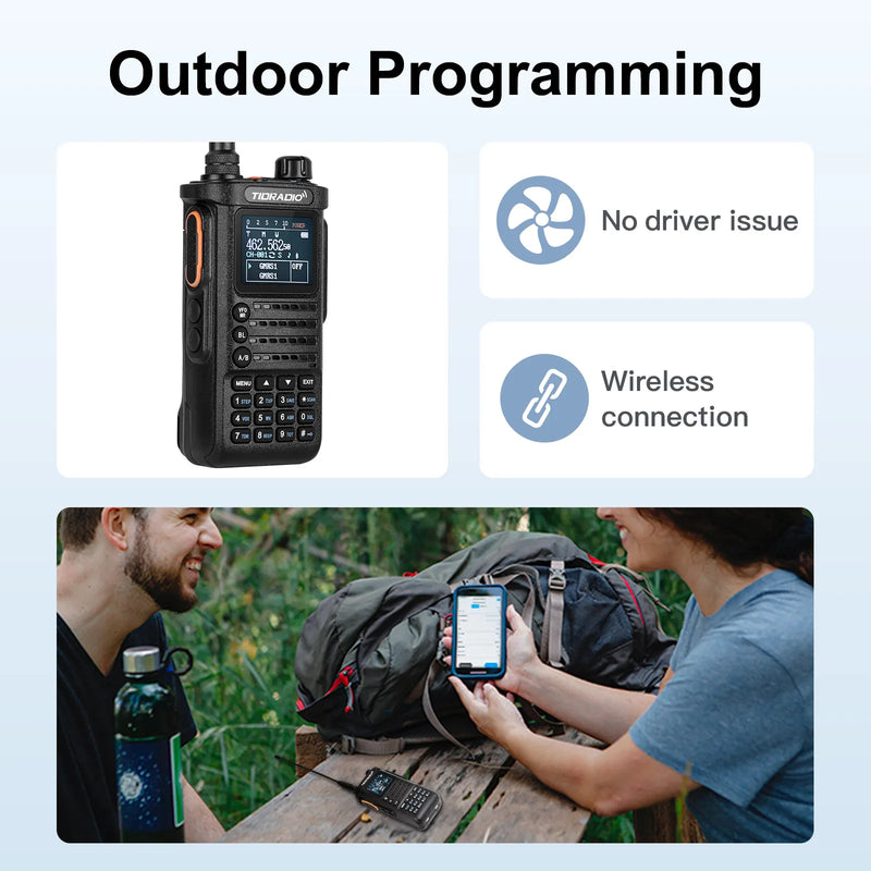 TIDRADIO H8 10W Profesional Walkie Talkie Long Range To Way Radio NOAA VOX Comumicador Phone APP Wireless programmable