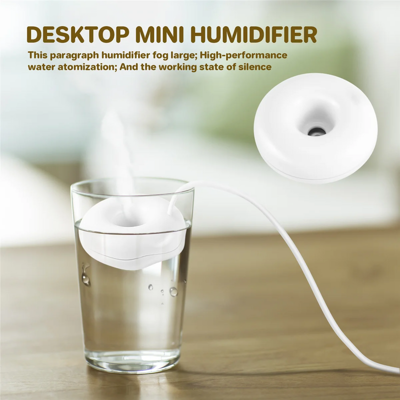 White donut humidifier usb office desktop mini humidifier portable creative air purifier white