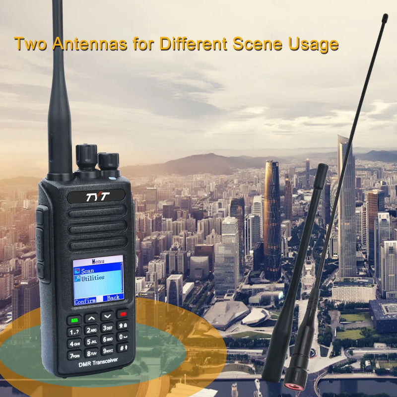 TYT MD-UV390 10W GPS IP67 Wateroof Record VHF UHF Dual Band AES256 Encryption DMR Walkie Talkie with USB-C 2800mAh Battery