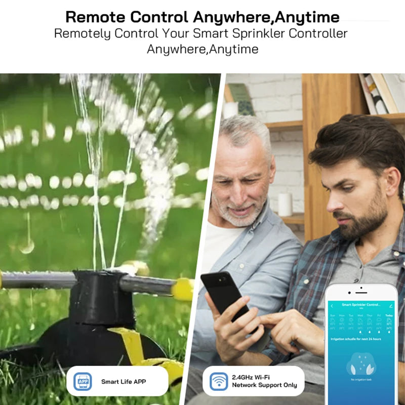 Tuya WiFi Sprinkler Controller Intelligent Irrigation Timer 8 Zones Automatic Watering Device Compatible with Alexa Google Home