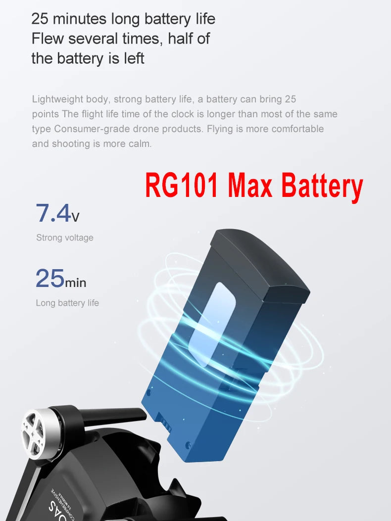 RG101 Max Drone Battery RG101 Pro Drone Original Battery 7.4V 3000/3800mAh RG101 Drone Accessories Spare Battery