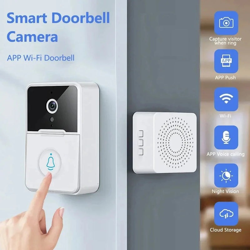 WiFi Video Doorbell Wireless HD Camera PIR Motion Detection IR Alarm Security Smart Home Door Bell WiFi Intercom