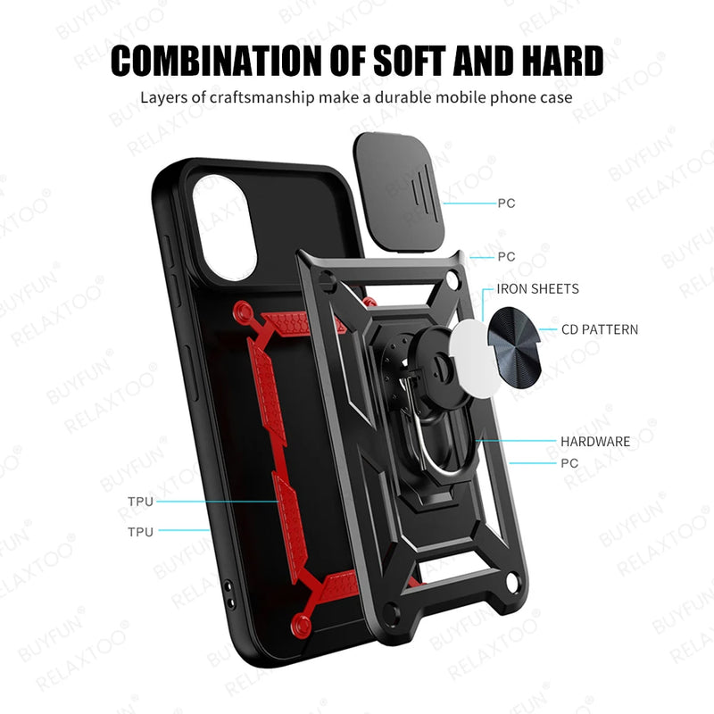 OppoA78 Case Ring Holder Push Window Armor Phone Cover For Oppo A78 A 78 78A 4G Soft Shockproof Bumper Shell 6.43inches CPH2565