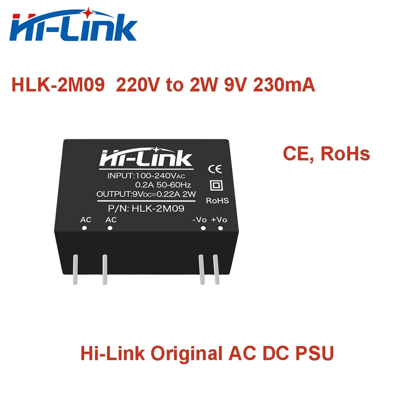 Hilink HLK-2M05 220V to 3.3V 5V 9V 12V 15V 24V 2W AC DC Isolated Power Supply Module Transformer Mini Size Smart home