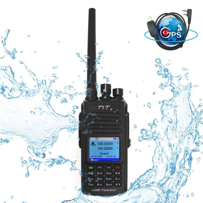 TYT MD-UV380/UV390 5-Watt IP67 Dual Band Digital Walkie Talkie, VHF/UHF DMR Radio Amateur (GPS option)