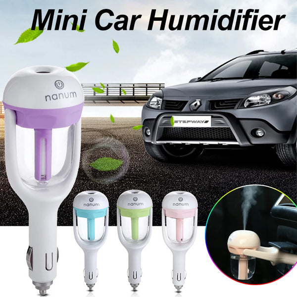 Air Humidifier Mini Ultrasonic Humidifier Romantic Soft Light Aroma Diffuser Auto Mist Maker Sprayer For Car