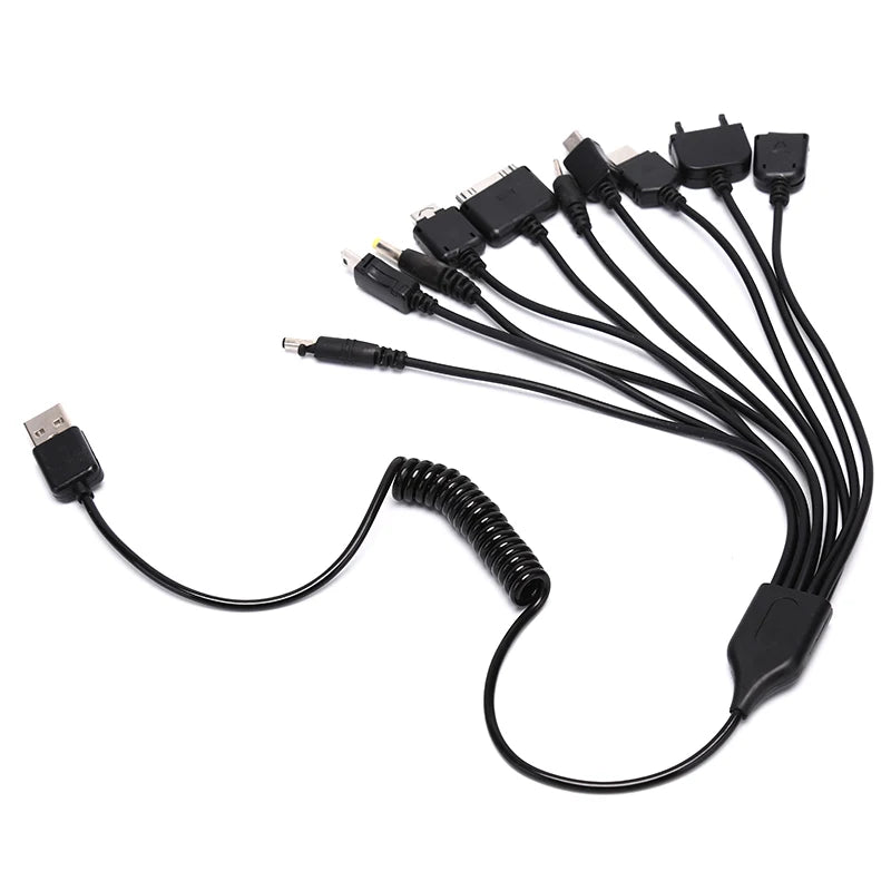 Mobile Cellphone Charger Multi 10 in 1 Universal Multi-Function Cell Phone Game USB Charging Cable Charger