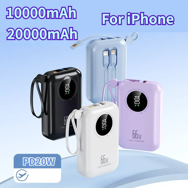 Super Fast Charge Power Banks PD20W 66W Mini Portable Powerbanks Spare Batteries Charger for IPhone Mi Samsung Cellphone