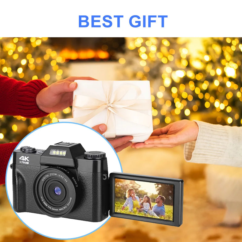 48MP Digital Camera 16X Digital Zoom 4K WIFI Retro Vlog Recorder YouTube 3 "Flip Screen Compact Digital  Photography Cameras