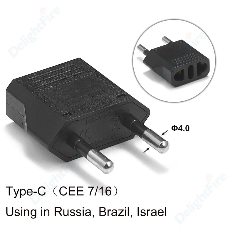 US To EU Plug Adapter Japan Chinese American To Euro European Travel Adapter 2Pin Plug Type C Power Converter Electric Socket