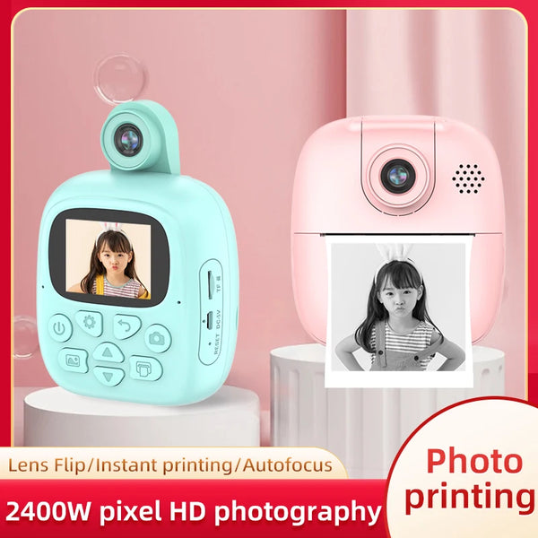 Children Camera 1080P HD Toddler Digital Video Camera 2.0-inch Toy Camera with Lanyard printer paperfor Christmas Birthday Gifts