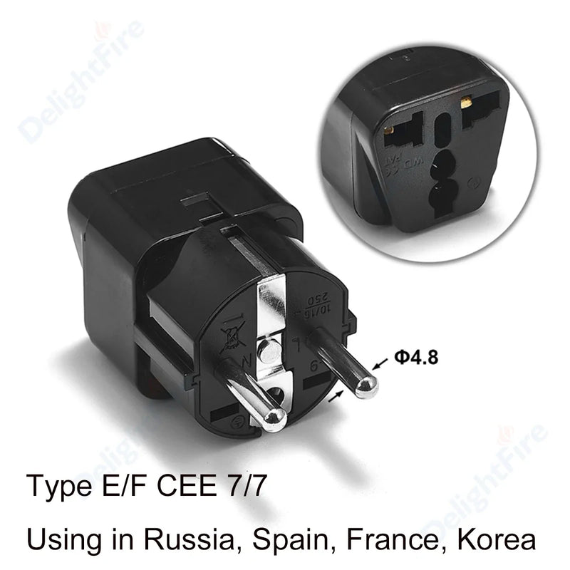 EU Plug Adapter AU UK US To EU Euro Plug Adapter Converter European Travel Adapter Australia USA CN to EU Electric Socket Outlet