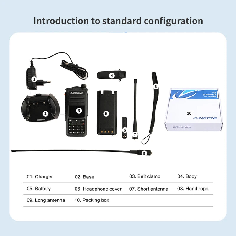 ZASTONE UV008 DMR Walkie Talkie Digita Two Way Radio Dual band 10W Dual time slot Walkie-talkie GPS