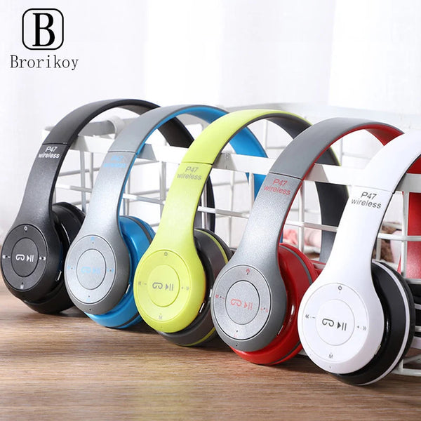 P47 Wireless Headphones Bluetooth 5.0 Earphones Foldable HIFI Stereo Bass for Music Gaming Kid Girl Earphone for iPhone XiaoMi