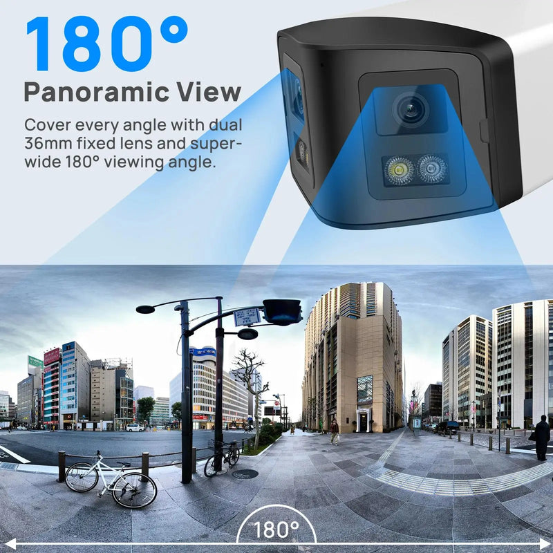 Hikvision Compatible 4MP ColorVu Panoramic IP Camera 180° Ultra Wide Panoramic View CCTV Home Video Outdoor Surveillance Cameras