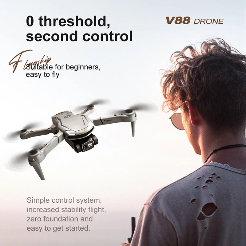 New V88 Drone 8K Professional HD Aerial Photography Dual-Camera WIFI GPS Omnidirectional Obstacle Avoidance Quadrotor Toy 10000M