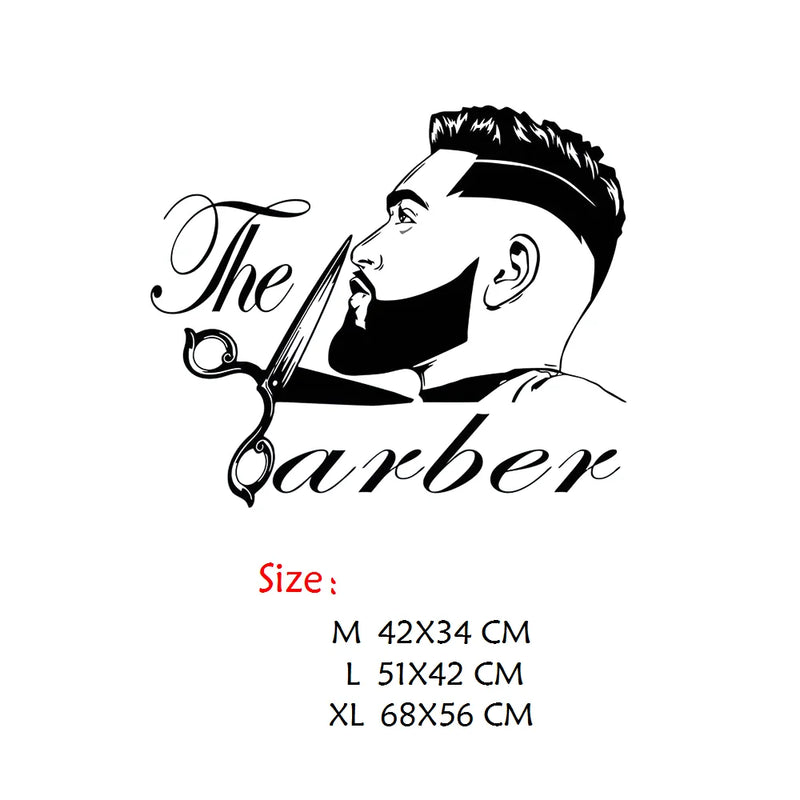 Barber Shop Men Beard Hairstyle Salon Wall Window Decal Fashion Hairdresser Hair Cut Wall Sticker Vinyl Wallpaper Removable