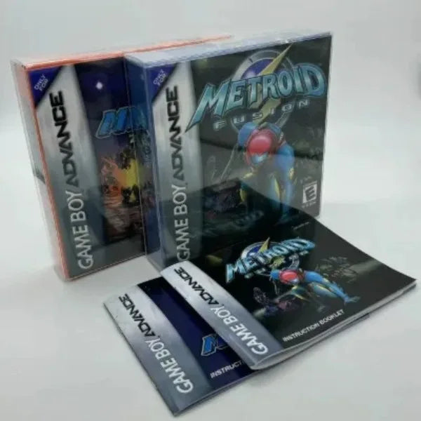 GBA Game in Box for 32 Bit Game Cartridge Metroid Zero Mission Fusion Fan Made USA Version with Manuals