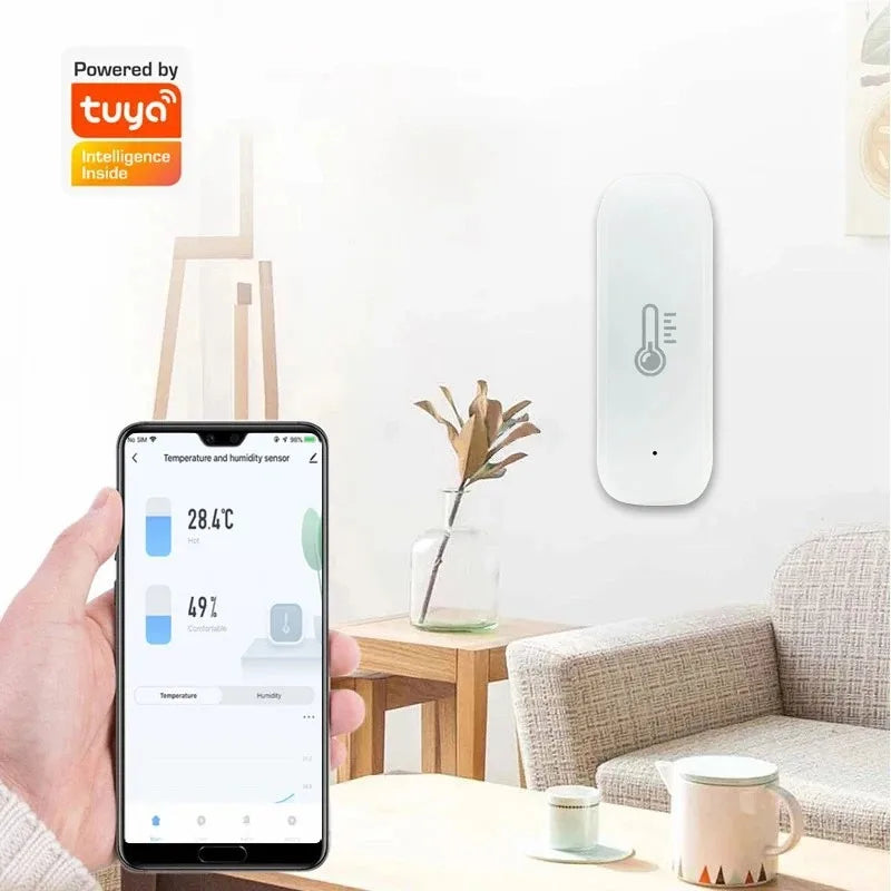 Tuya WiFi Temperature and Humidity Sensor Indoor Smart Thermometer Monitor For Alexa Google Home Voice APP Remote Control