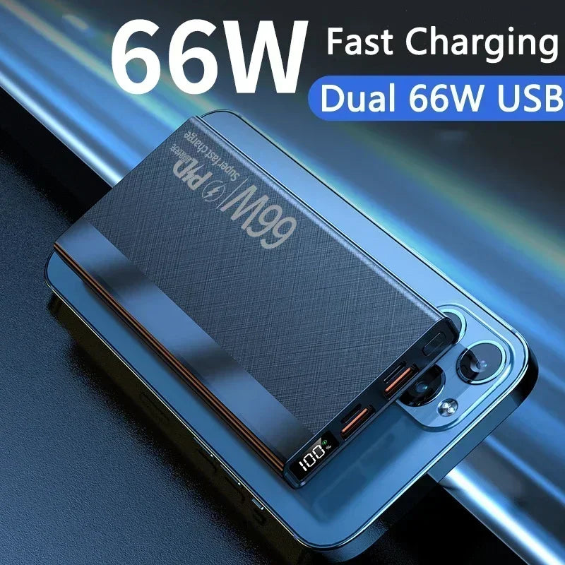 50000mAh Power Bank Built in Cable Mini PowerBank External Battery Portable Charger For iPhone Samsung Xiaomi Power Banks