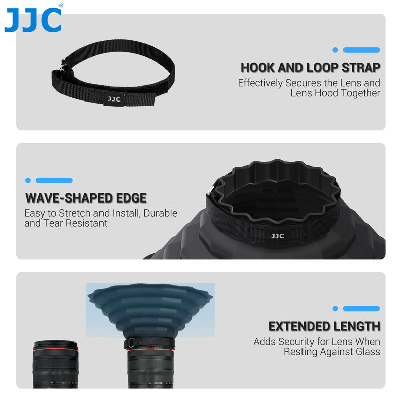 JJC Silicone Lens Hood Fits Lenses 73-88mm Universal Soft Lens Protection Hood Anti Glass Reflection for DSLR Canon Nikon Sony