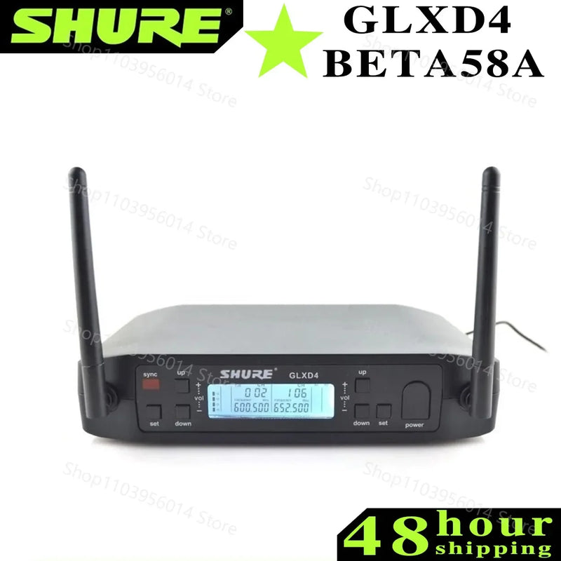 Shure GLXD 4 BETA 58A Wireless Microphone Set 2 Handheld Microphones Dynamic Professional Handheld Party Stage Karaoke640-690MHZ