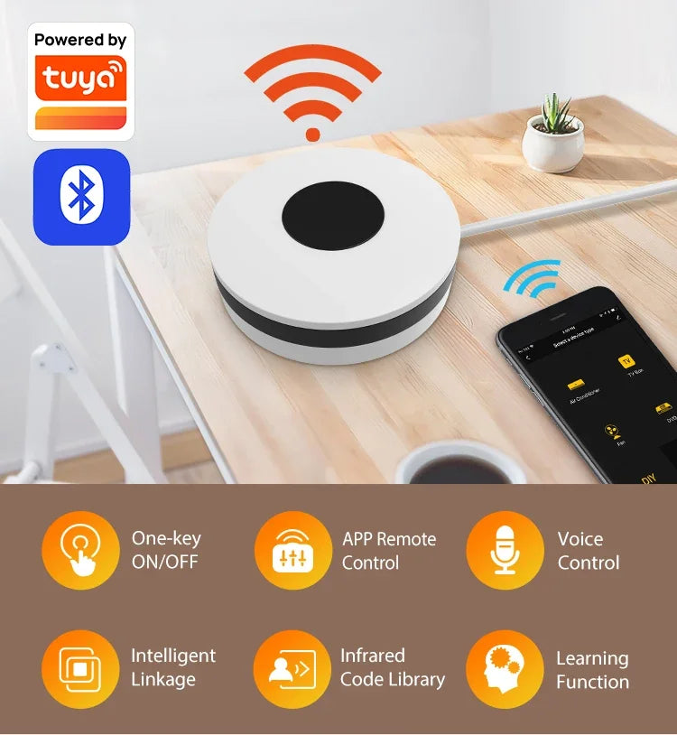 Tuya Smart WiFi IR Remote Control Hub WiFi+433 For Alexa Google Air Conditioner TV wireless Infrared Universal Remote Controller