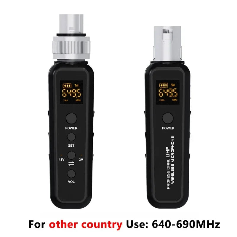 Microphone Converter Wireless Mic Transmitter+Micro Phone Receiver System XLR Adapter UHF Automatic for Condenser Dynamic Audio