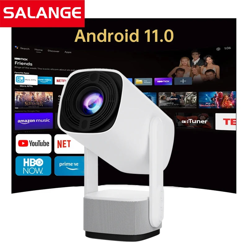 Salange K2 Projector 4K HD Bluetooth Android 11 Video Game Consoles Proyector With RGB Light Speaker Built-in 5200mAh Battery