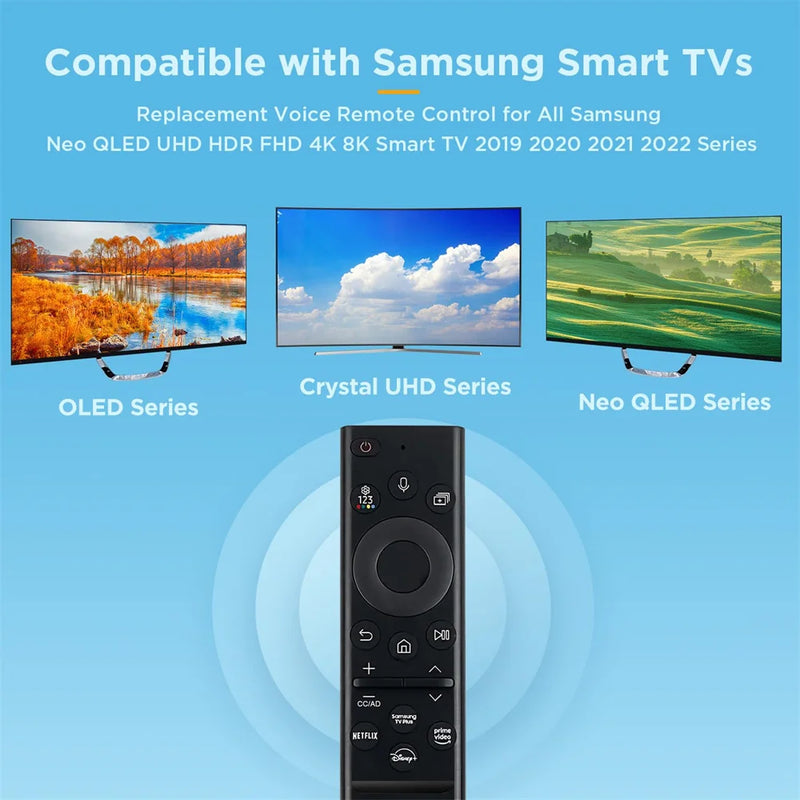 BN59-01385A Replacement Voice Remote Control for Samsung Neo QLED UHD HDR FHD 4K 8K Smart TV 2019-2022 (No Solar Function)