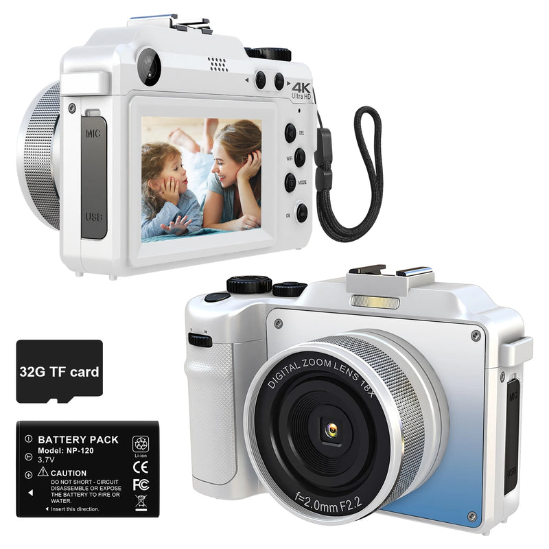 2024 18X Zoom Professional Digital Cameras for Photography 4K 48MP Vlogging Autofocus Point and Shoot For Tiktok faceboos ins