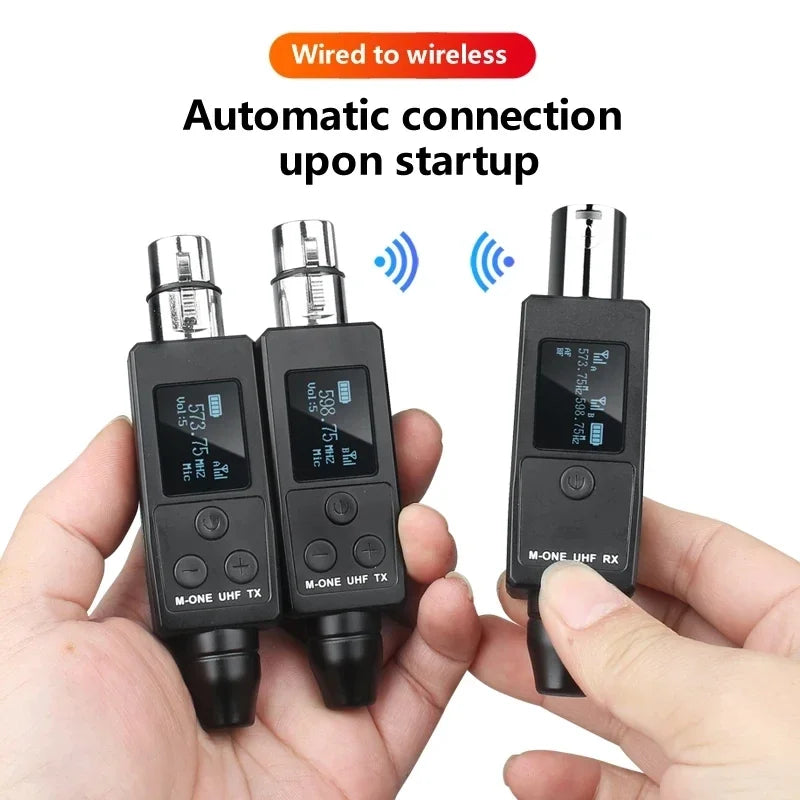 UHF Wireless Microphone Converter XLR Transmitter And Receiver For Dynamic Microphone Guitar Receiver Transmission Adapter