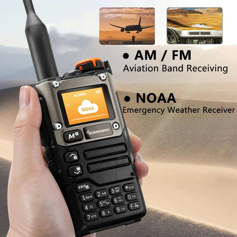 Quansheng UV-K6 Walkie Talkie 5W UV-K58 UV-K5(8) Two Way Radio 50-600MHz Full Band Receiving Type C Charge Air Band DTMF NOAA