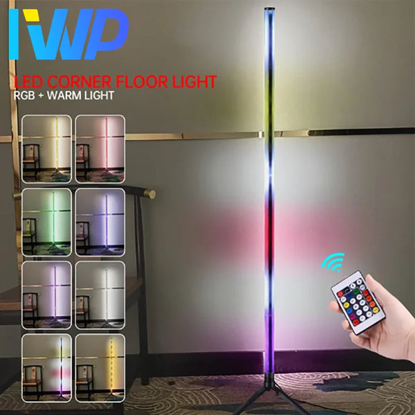 RGB LED Floor Lamp Indoor Home Decoration Modern Corner RGB Floor Lamp Living Rome Art Decor Atmospheric Standing Stand Lighting