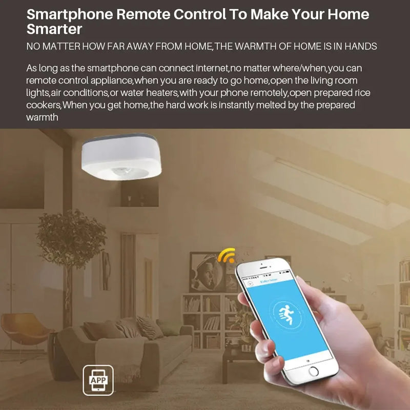 Tuya WIFI Smart PIR Motion Sensor Detector Movement Sensor Smart Life APP Wireless Home Automation System Via Alexa Google Home