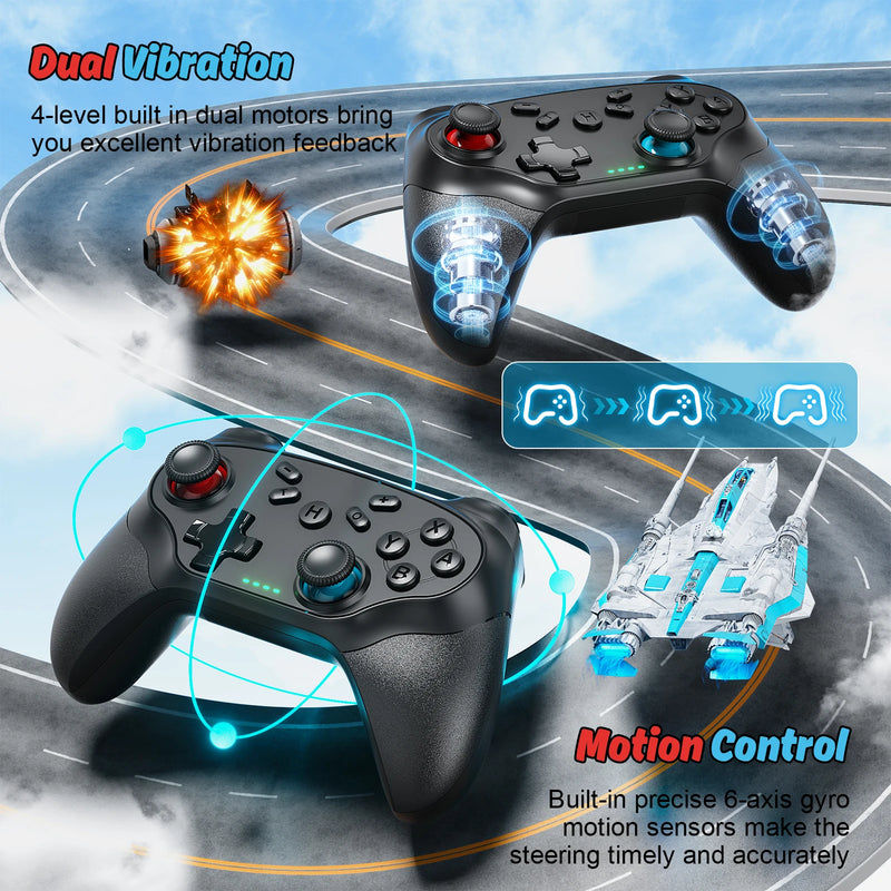 Wireless Controller For Pc/Switch/Oled/Ios/Android Bluetooth Gamepads Turbo Game Controller Vibration Control Console Remote