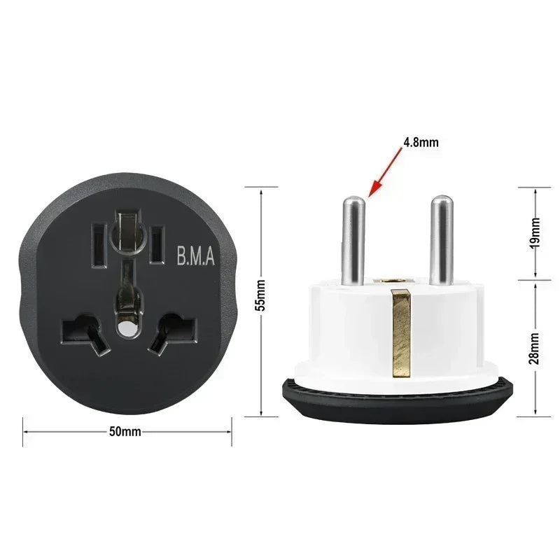 3/5/7 PCS EU Plug Adapter Universal 16A EU Converter 2 Round Pin Socket AU UK CN US To EU Wall Socket AC 250V Travel Adapter