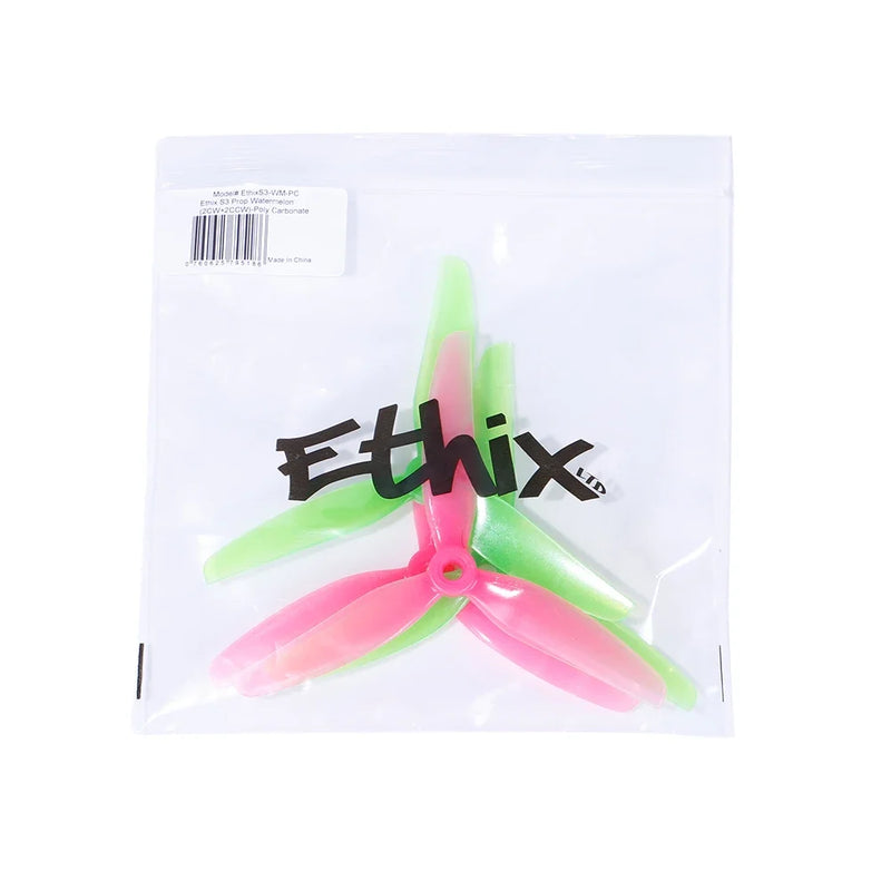 6Pairs(6CW+6CCW) HQPROP Ethix S3 5031 5X3.1X3 3-Blade PC Propeller Pink+Green Watermelon for RC FPV Freestyle 5inch Drones