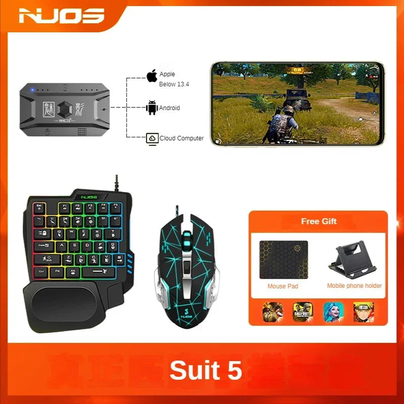 M1 Pro Mobile Game Controller 4 in 1 Mouse Keyboard Adapter Converter BT V5.0 Programmable Adapter Support IOS Android System