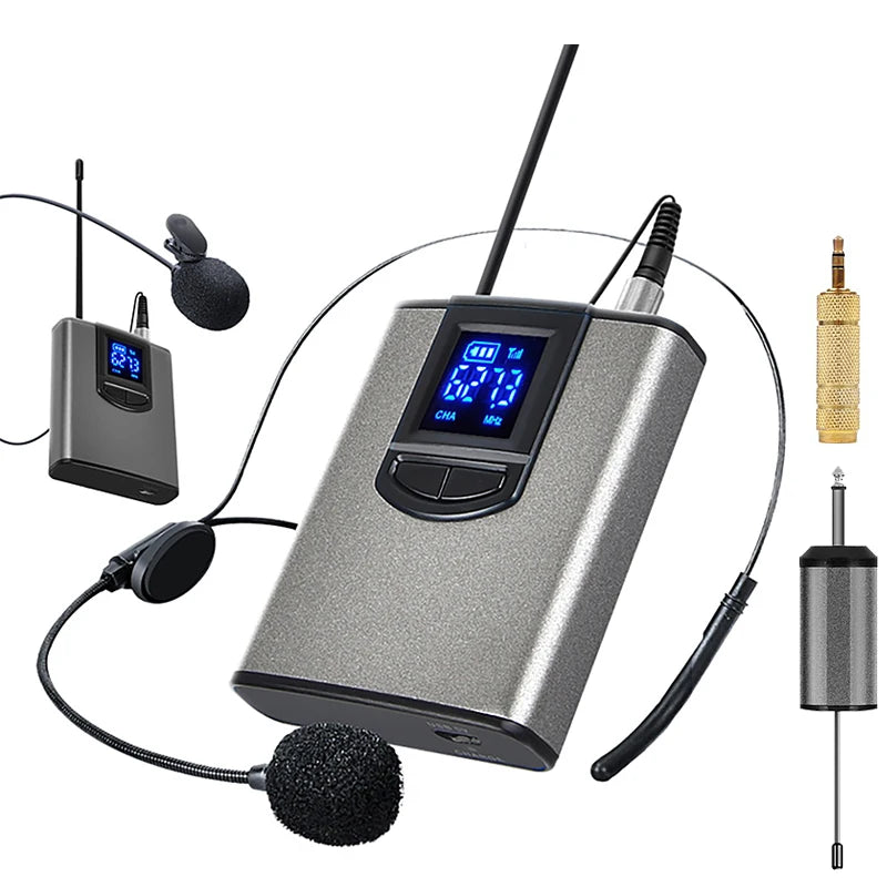 UHF Speech Wireless Microphone Lapel Headset Mini Portable Receiver Transmitter Professional Public Speaking Plug And Play