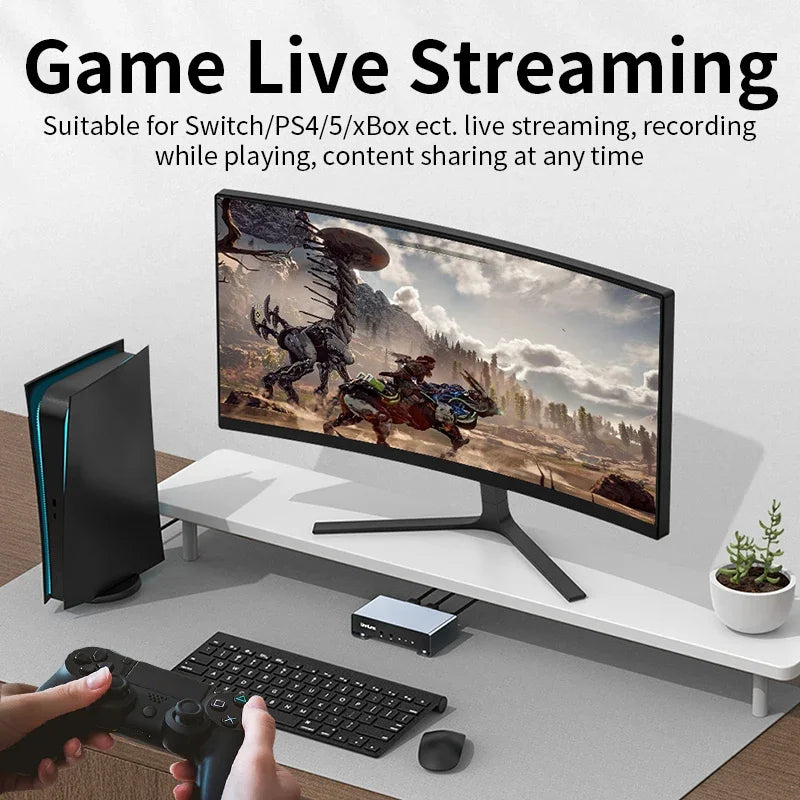 Unnlink 2K 120Fps Game Video Capture Card 4K 60Fps Live Streaming Recording for PS5/4 Xbox Switch