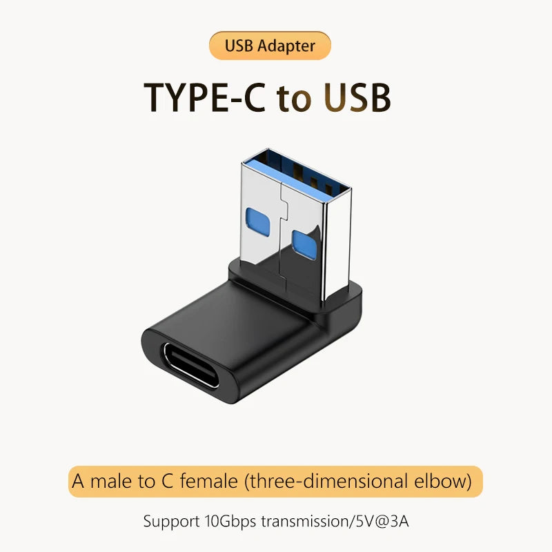 5A Type-C OTG Adapter 240W Fast Charging Data Converter USB 4.0 40Gbps Support 8K 60hz USB C 90/180 Degree Elbow Adapter