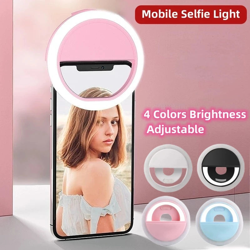 36 LED USB Charge Led Selfie Ring Light Mobile Phone Lens LED Selfie Lamp Ring for iPhone for Samsung Xiaomi iPhone