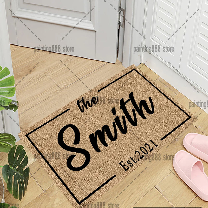 Front Door Mat Custom Doormat Home Decoration Carpet Entrance Personalised Doormat With Name Rug Housewarming Gift